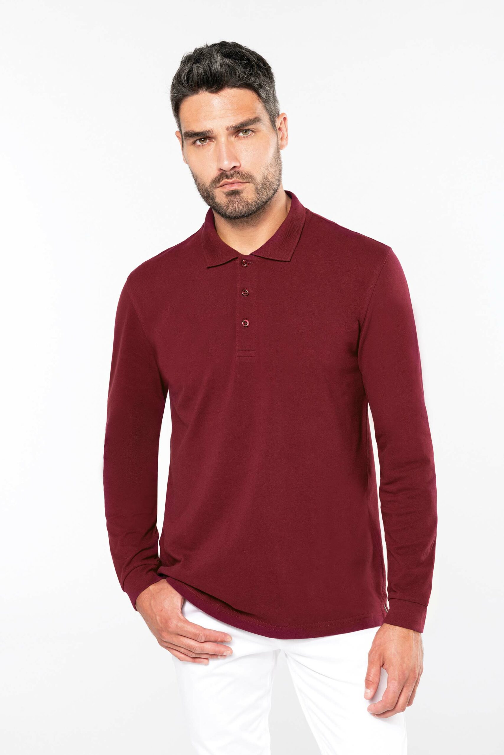 Men's long-sleeved polo shirt - Image 5