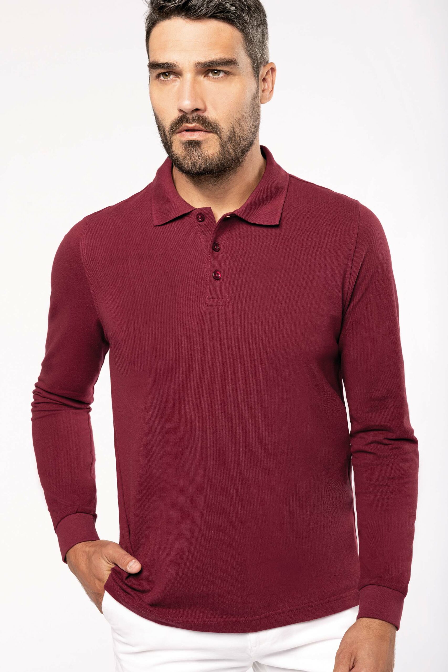Men's long-sleeved polo shirt - Image 11