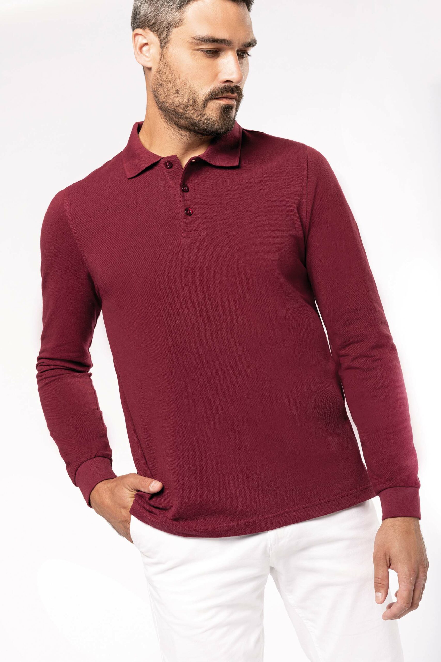 Men's long-sleeved polo shirt - Image 13