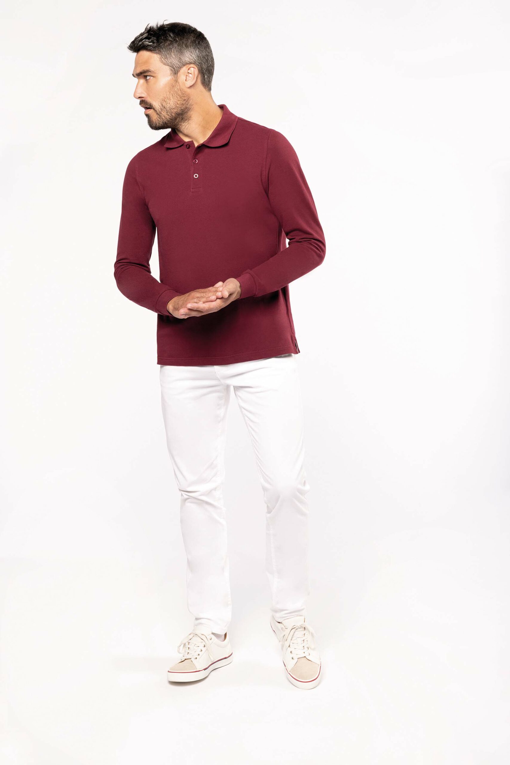 Men's long-sleeved polo shirt - Image 14