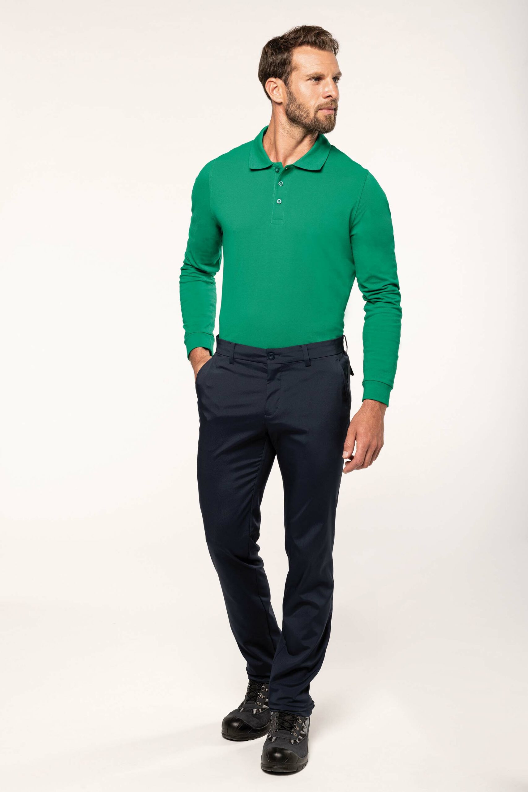 Men's long-sleeved polo shirt - Image 18