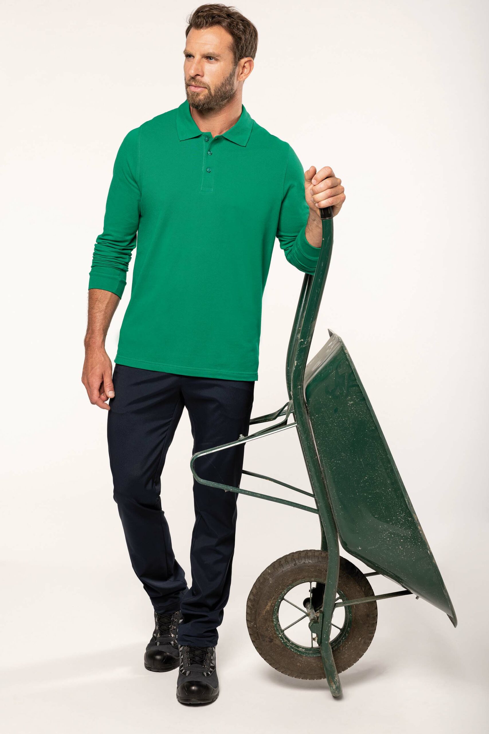 Men's long-sleeved polo shirt - Image 19