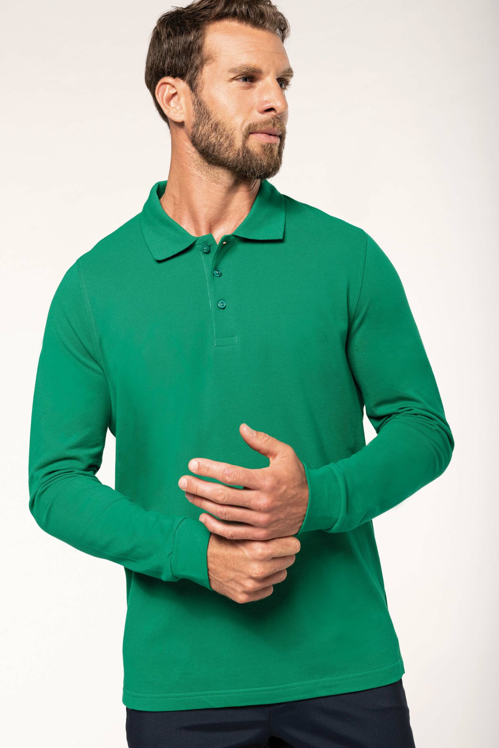 Men's long-sleeved polo shirt