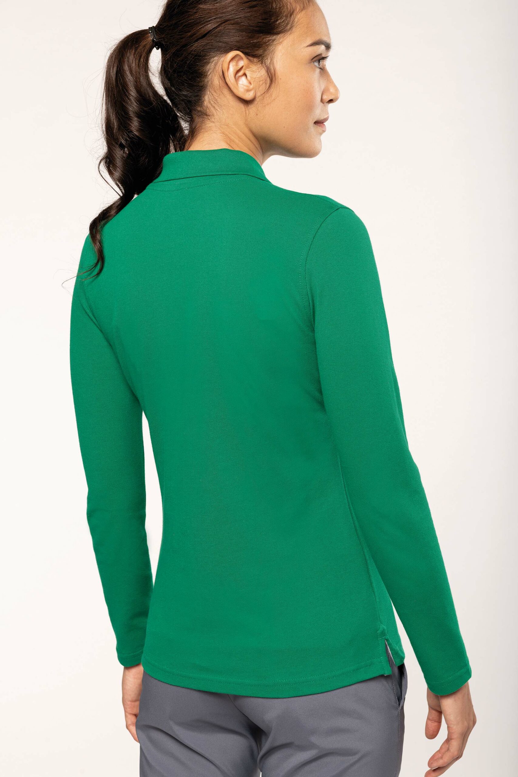Ladies' long-sleeved polo shirt - Image 3
