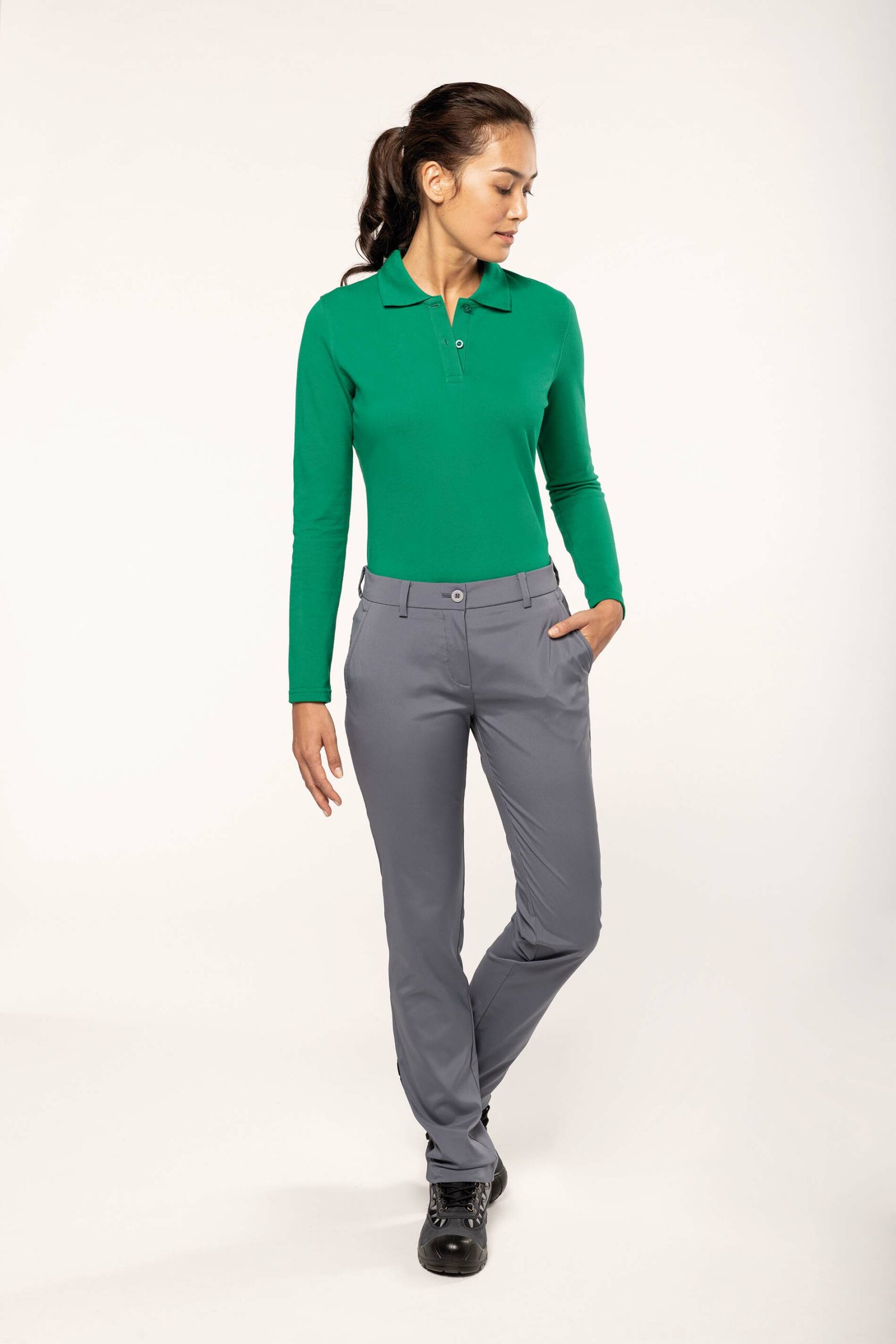 Ladies' long-sleeved polo shirt - Image 6