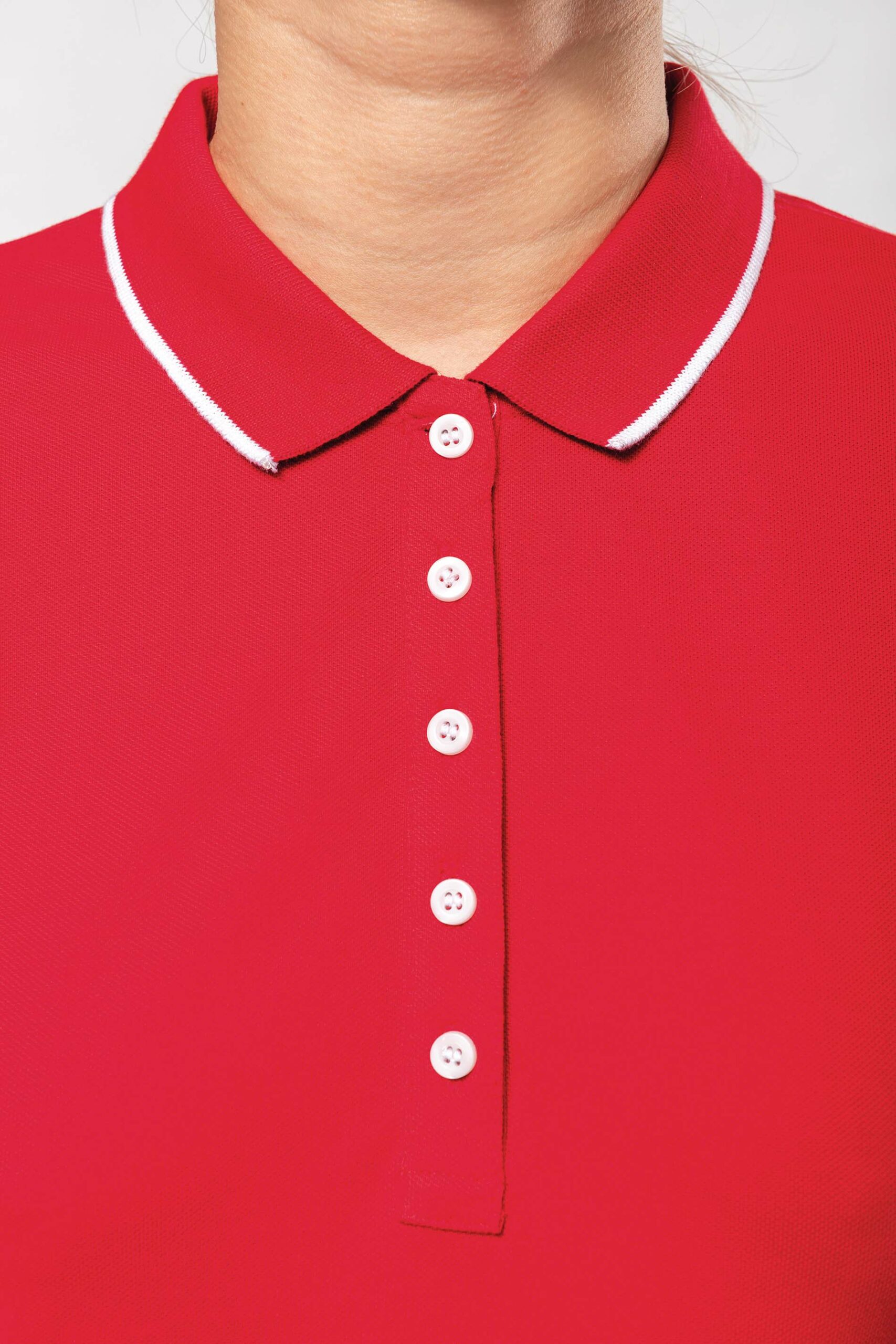 Ladies' short-sleeved piqué knit polo shirt - Image 6