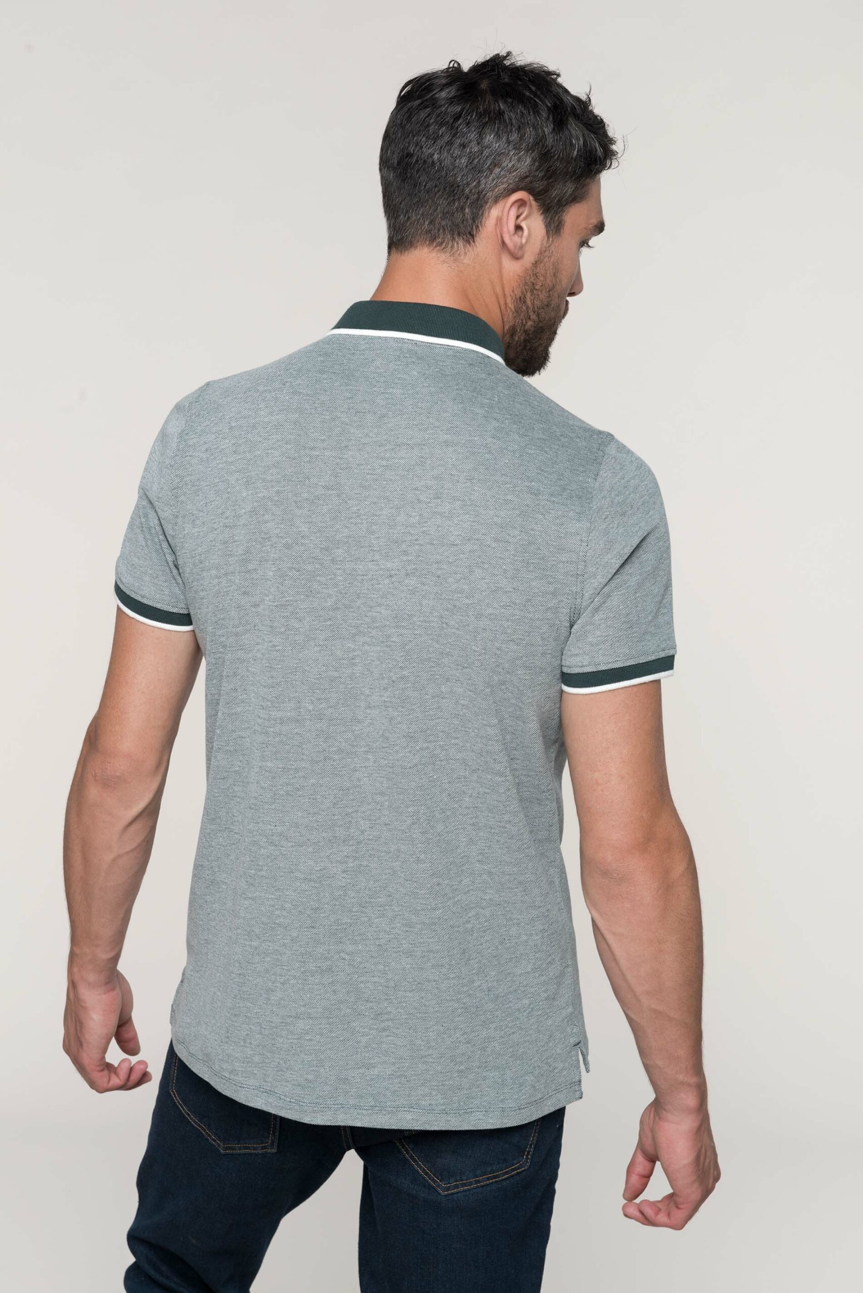 Men's two-tone marl polo shirt - Image 2