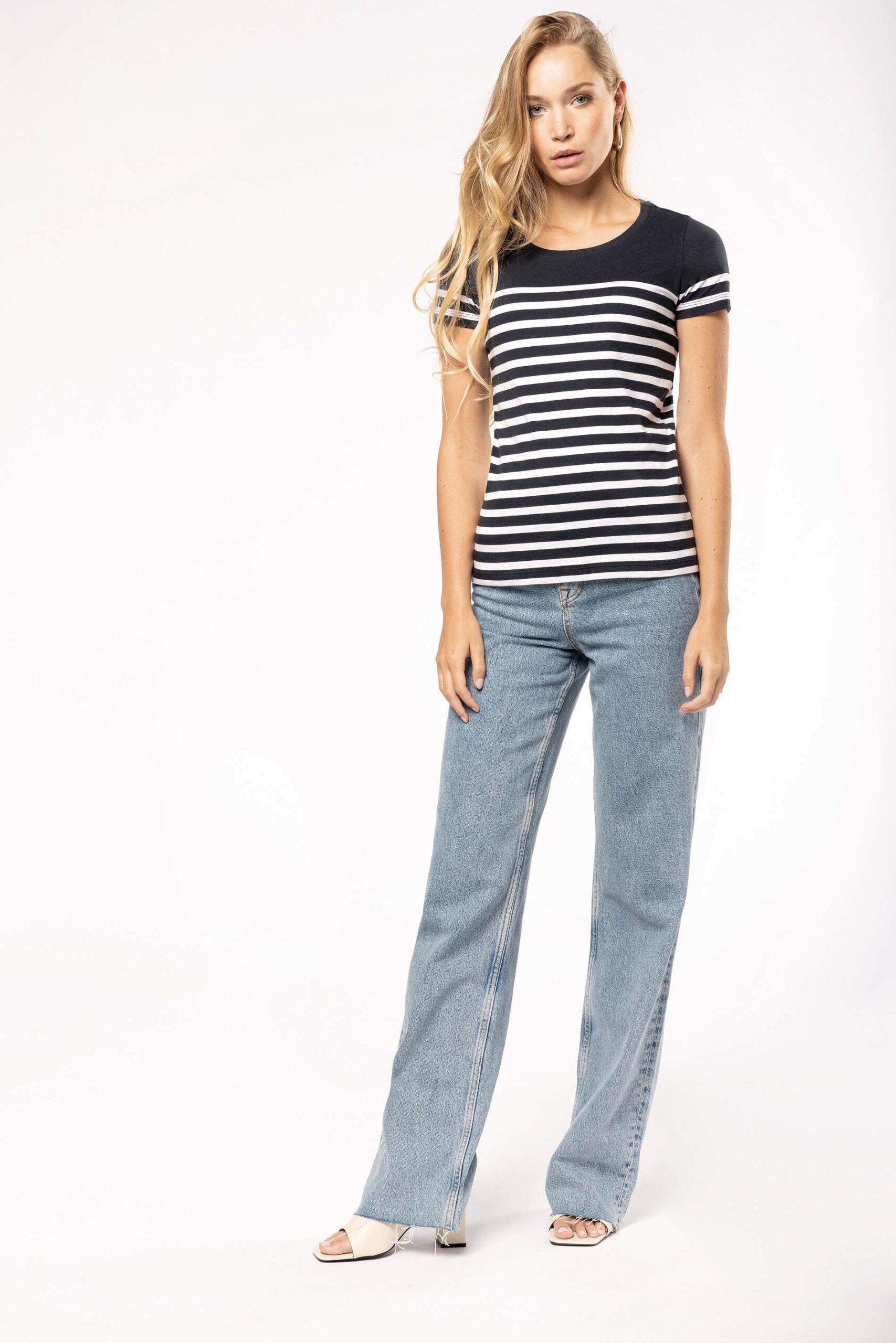 Ladies’ Organic crew neck sailor T-shirt - Image 9