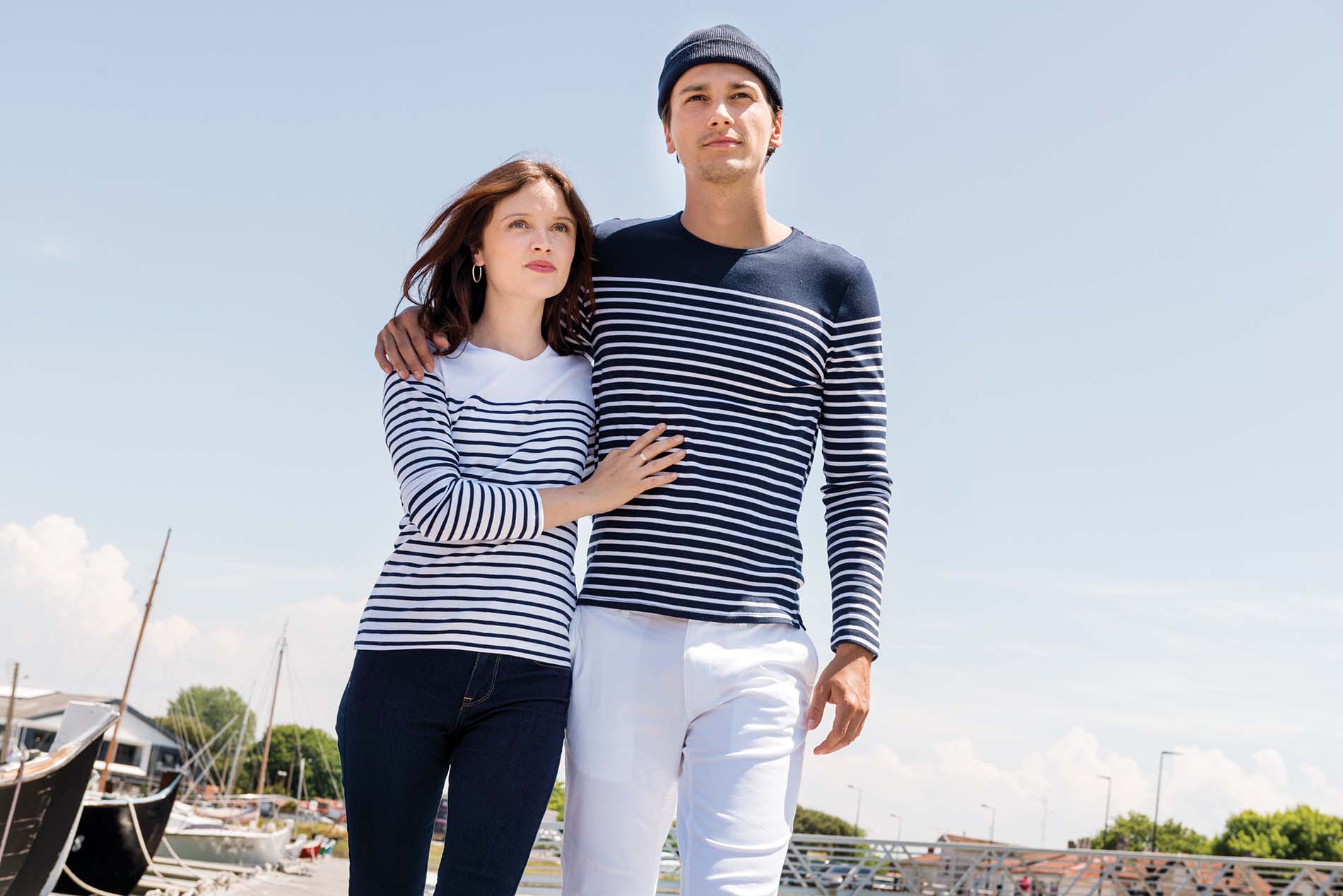Men’s long-sleeved Breton stripe top